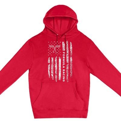 American Flag Formula Racing Premium Pullover Hoodie