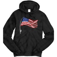 American Flag Fishing Rod 4th Of July Patriotic Fisherman Tie Dye Hoodie