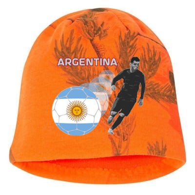 Argentina Flag Football Player World Game Winner Soccer Team Kati - Camo Knit Beanie