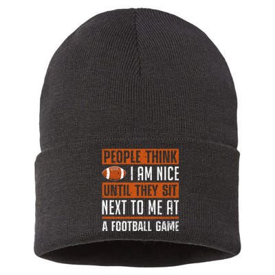 American Fantasy Football Slogan Graphic Sustainable Knit Beanie