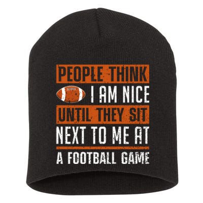 American Fantasy Football Slogan Graphic Short Acrylic Beanie