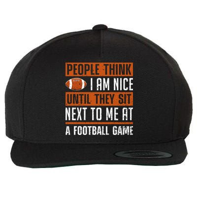 American Fantasy Football Slogan Graphic Wool Snapback Cap