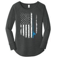 American Flag Fishing Vintage Fisherman Women's Perfect Tri Tunic Long Sleeve Shirt