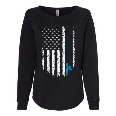 American Flag Fishing Vintage Fisherman Womens California Wash Sweatshirt