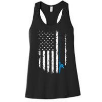 American Flag Fishing Vintage Fisherman Women's Racerback Tank