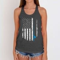 American Flag Fishing Vintage Fisherman Women's Knotted Racerback Tank