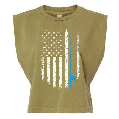 American Flag Fishing Vintage Fisherman Garment-Dyed Women's Muscle Tee