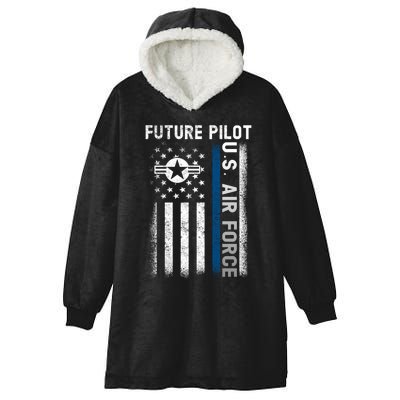 Air Force Future Pilot 4th Of July Hooded Wearable Blanket