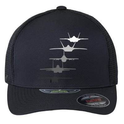 Air Force Fighter Jets F-4 F-111 F-15 F-16 F-22 F-35 Flexfit Unipanel Trucker Cap