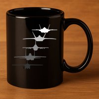 Air Force Fighter Jets F-4 F-111 F-15 F-16 F-22 F-35 11oz C Handle Ceramic Mug