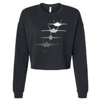 Air Force Fighter Jets F-4 F-111 F-15 F-16 F-22 F-35 Cropped Pullover Crew