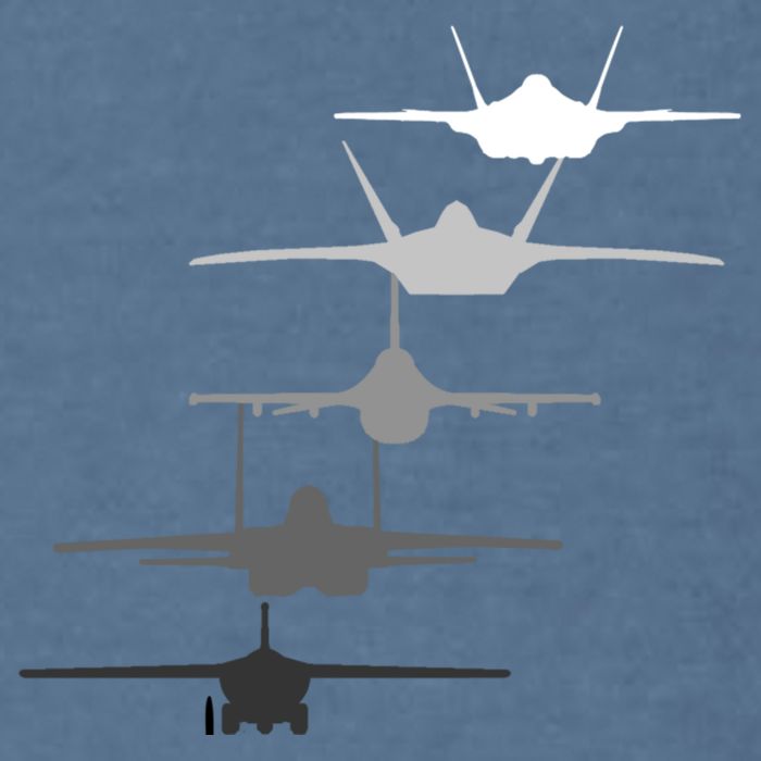 Air Force Fighter Jets F-4 F-111 F-15 F-16 F-22 F-35 Garment-Dyed Sweatshirt