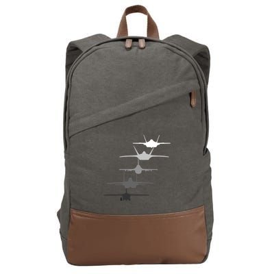 Air Force Fighter Jets F-4 F-111 F-15 F-16 F-22 F-35 Cotton Canvas Backpack