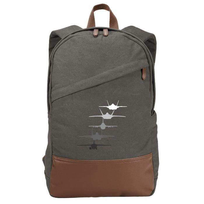 Air Force Fighter Jets F-4 F-111 F-15 F-16 F-22 F-35 Cotton Canvas Backpack