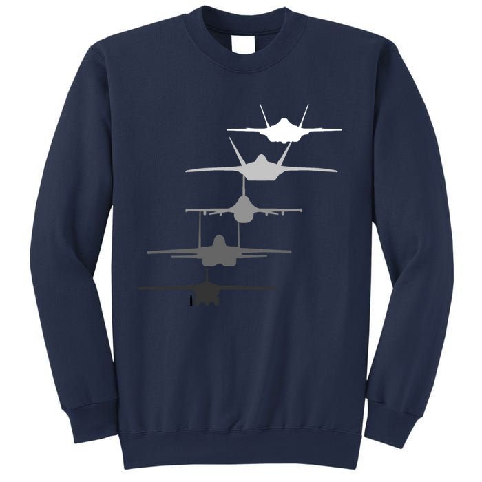Air Force Fighter Jets F-4 F-111 F-15 F-16 F-22 F-35 Sweatshirt