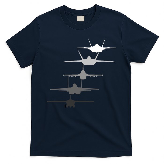 Air Force Fighter Jets F-4 F-111 F-15 F-16 F-22 F-35 T-Shirt