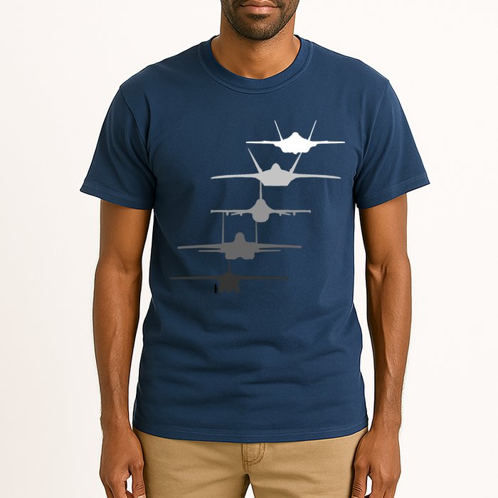 Air Force Fighter Jets F-4 F-111 F-15 F-16 F-22 F-35 Tall T-Shirt