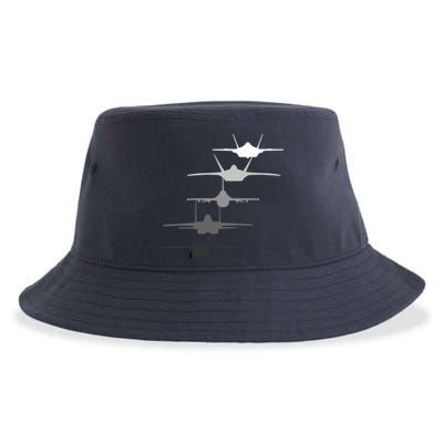 Air Force Fighter Jets F-4 F-111 F-15 F-16 F-22 F-35 Sustainable Bucket Hat