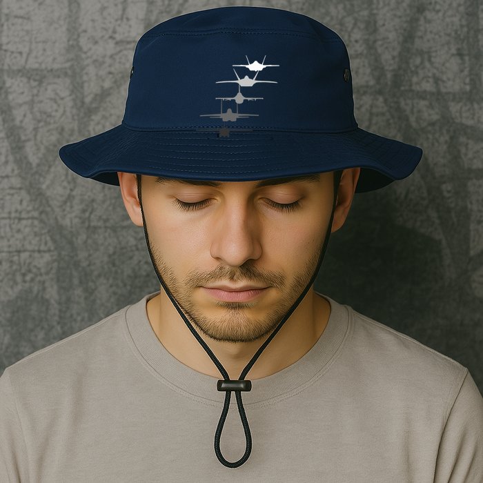 Air Force Fighter Jets F-4 F-111 F-15 F-16 F-22 F-35 Bucket Hat