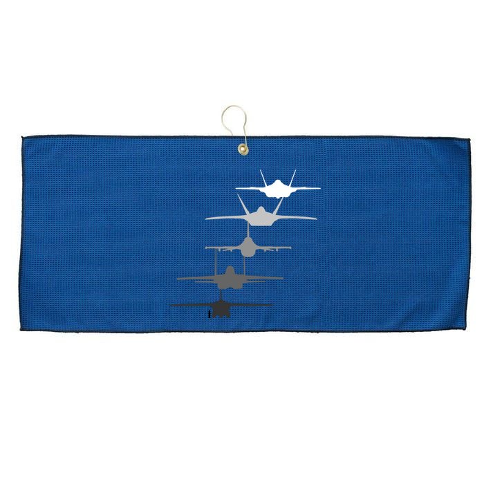 Air Force Fighter Jets F-4 F-111 F-15 F-16 F-22 F-35 Large Microfiber Waffle Golf Towel