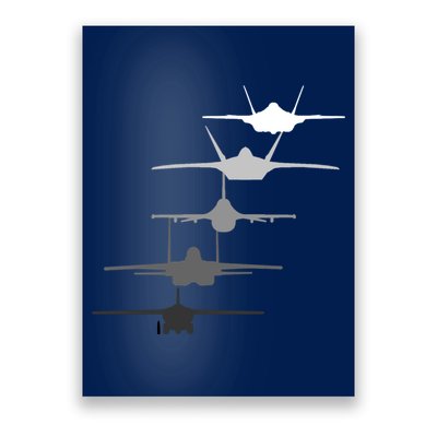Air Force Fighter Jets F-4 F-111 F-15 F-16 F-22 F-35 Poster