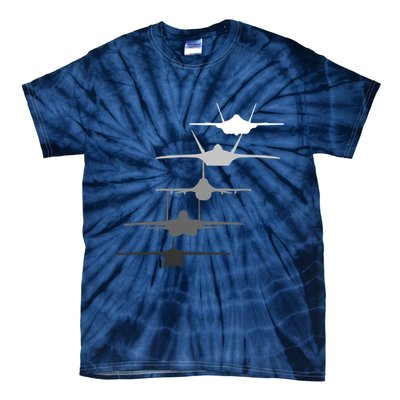 Air Force Fighter Jets F-4 F-111 F-15 F-16 F-22 F-35 Tie-Dye T-Shirt