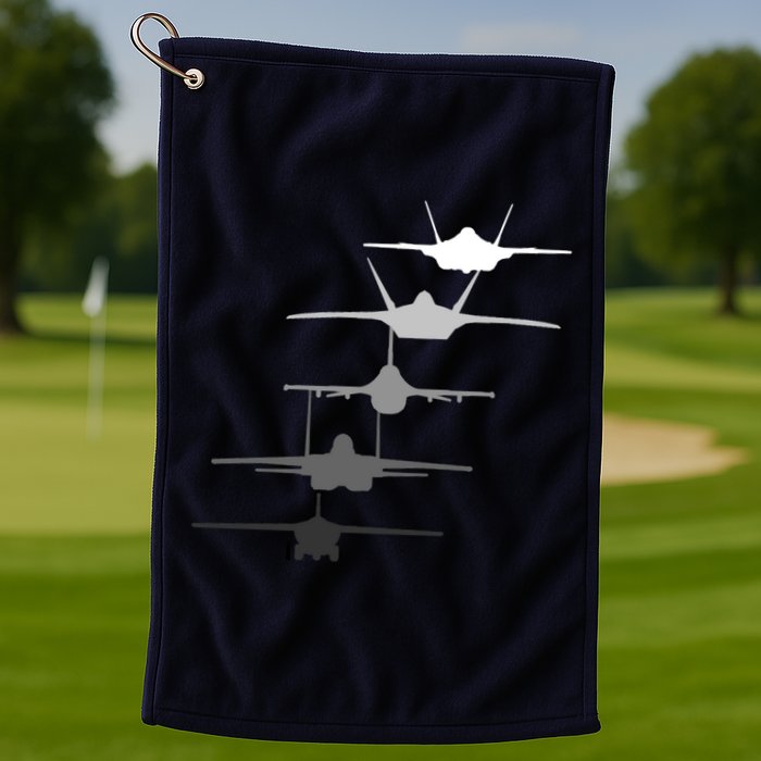 Air Force Fighter Jets F-4 F-111 F-15 F-16 F-22 F-35 Golf Towel