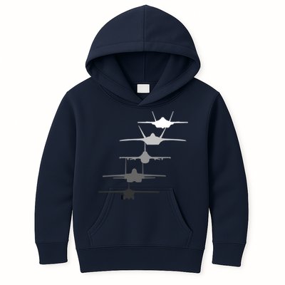 Air Force Fighter Jets F-4 F-111 F-15 F-16 F-22 F-35 Kids Hoodie