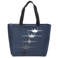 Air Force Fighter Jets F-4 F-111 F-15 F-16 F-22 F-35 Zip Tote Bag