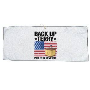 American Flag Firework Back Up Terry Put It In Reverse Terry Cool Gift Large Microfiber Waffle Golf Towel