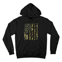 American Flag Fishing Rod Bass Fish Pole Camouflage Hoodie