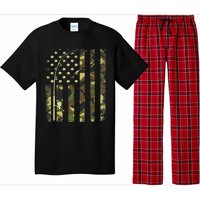 American Flag Fishing Rod Bass Fish Pole Camouflage Pajama Set