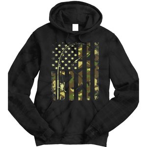 American Flag Fishing Rod Bass Fish Pole Camouflage Tie Dye Hoodie