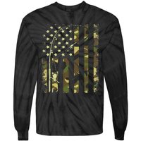 American Flag Fishing Rod Bass Fish Pole Camouflage Tie-Dye Long Sleeve Shirt