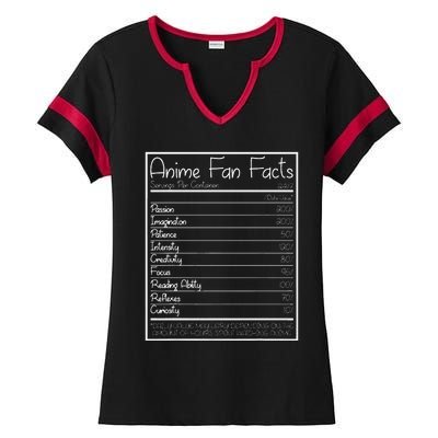 Anime Fan Facts Funny Ladies Halftime Notch Neck Tee