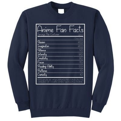 Anime Fan Facts Funny Tall Sweatshirt