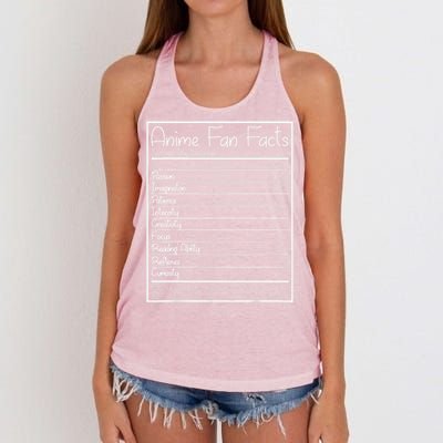 Anime Fan Facts Funny Women's Knotted Racerback Tank