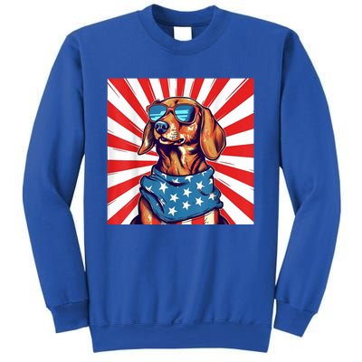 America Flag Funny Dachsund Weiner Dog Weenie Usa Gift Sweatshirt