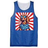 America Flag Funny Dachsund Weiner Dog Weenie Usa Gift Mesh Reversible Basketball Jersey Tank