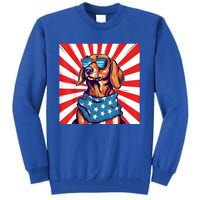 America Flag Funny Dachsund Weiner Dog Weenie Usa Gift Tall Sweatshirt