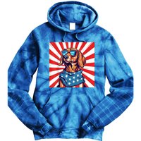 America Flag Funny Dachsund Weiner Dog Weenie Usa Gift Tie Dye Hoodie