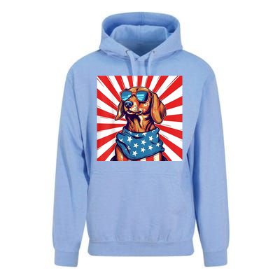 America Flag Funny Dachsund Weiner Dog Weenie Usa Gift Unisex Surf Hoodie