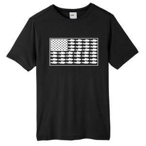 American Flag Fishes Gift Tall Fusion ChromaSoft Performance T-Shirt