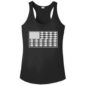 American Flag Fishes Gift Ladies PosiCharge Competitor Racerback Tank