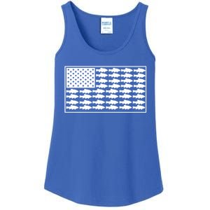 American Flag Fishes Gift Ladies Essential Tank