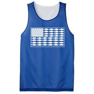 American Flag Fishes Gift Mesh Reversible Basketball Jersey Tank