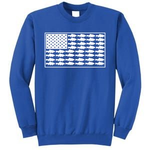 American Flag Fishes Gift Tall Sweatshirt