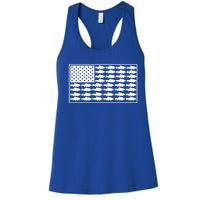 American Flag Fishes Gift Women's Racerback Tank