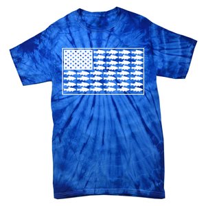 American Flag Fishes Gift Tie-Dye T-Shirt