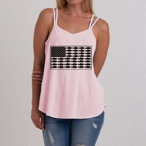 American Flag Fishes Gift Women's Strappy Tank